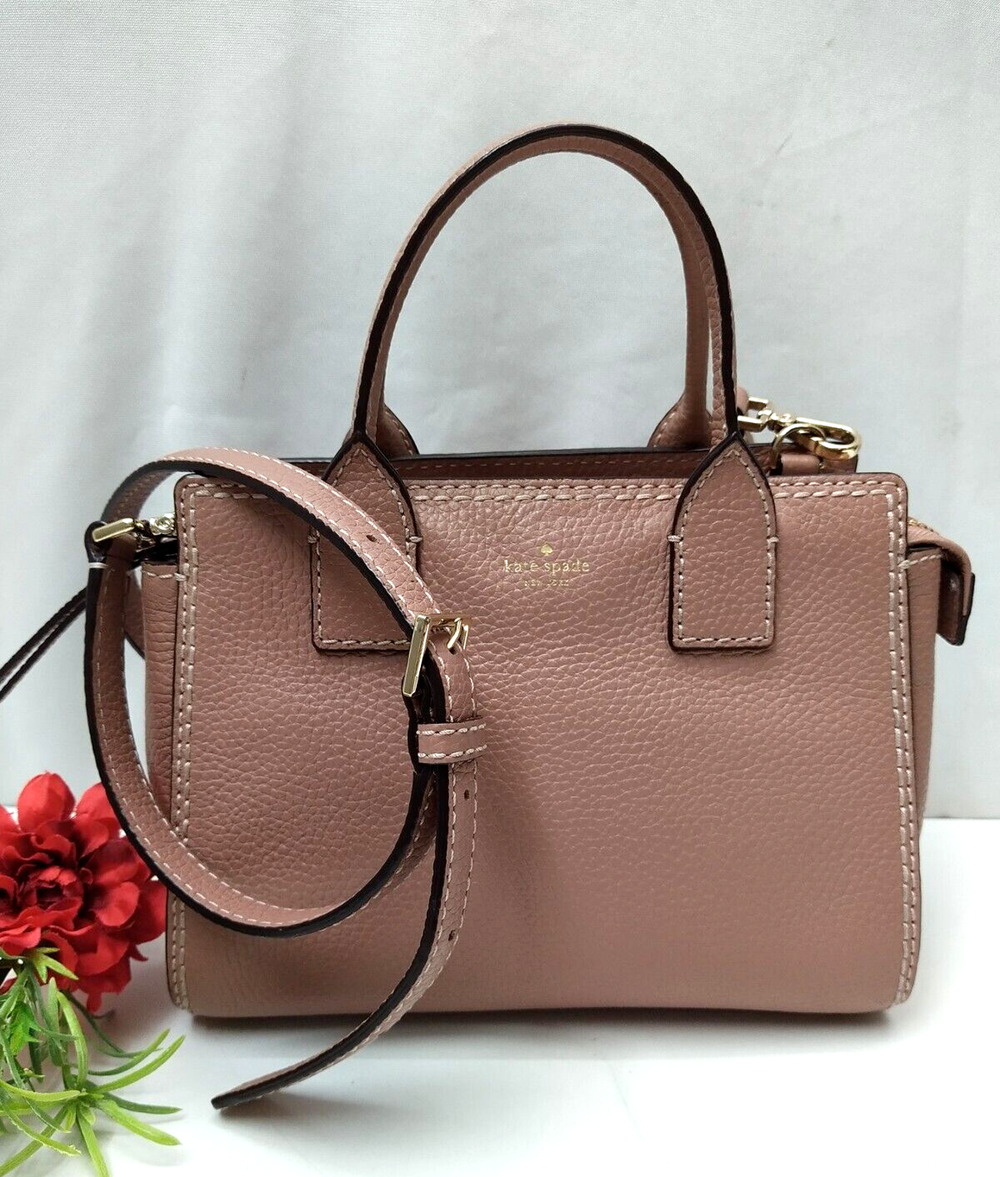 Kate Spade New York Nude Pebbled Leather Double Handles Satchel Bag